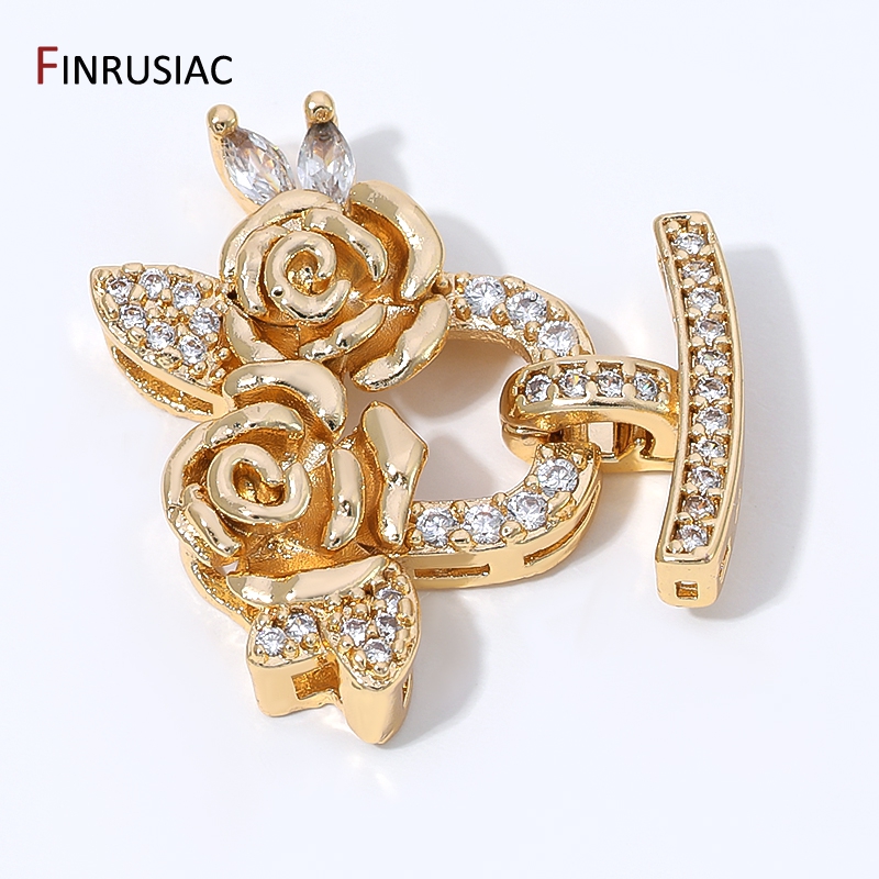Flower Wall Panel - 14K Altın Kaplama Pirinç Zirkon Çiçek