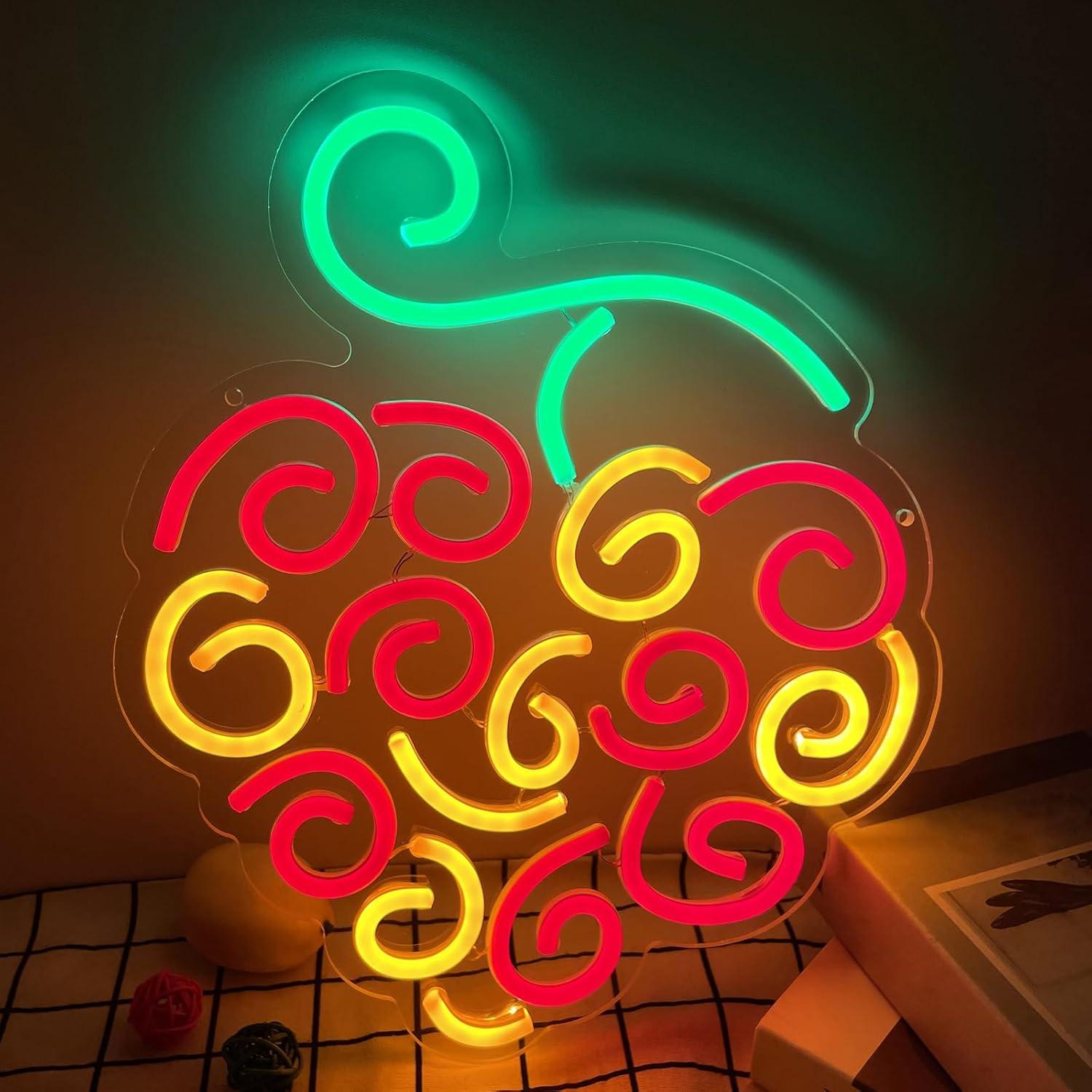 Neon Sign Party - Siber Meyve Neon Tabela USB Kısılabilir