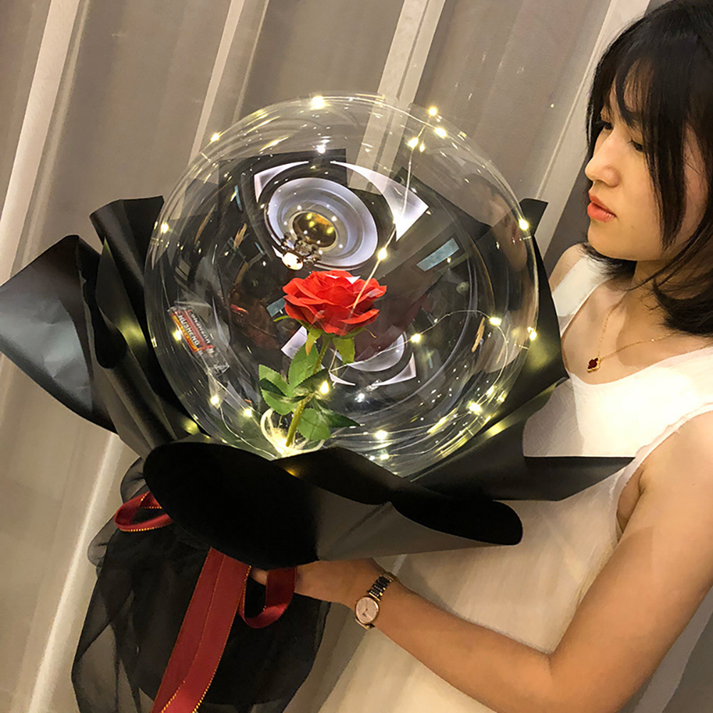 Led Balloon Light - Balon gül sevgililer günü Bobo düğün