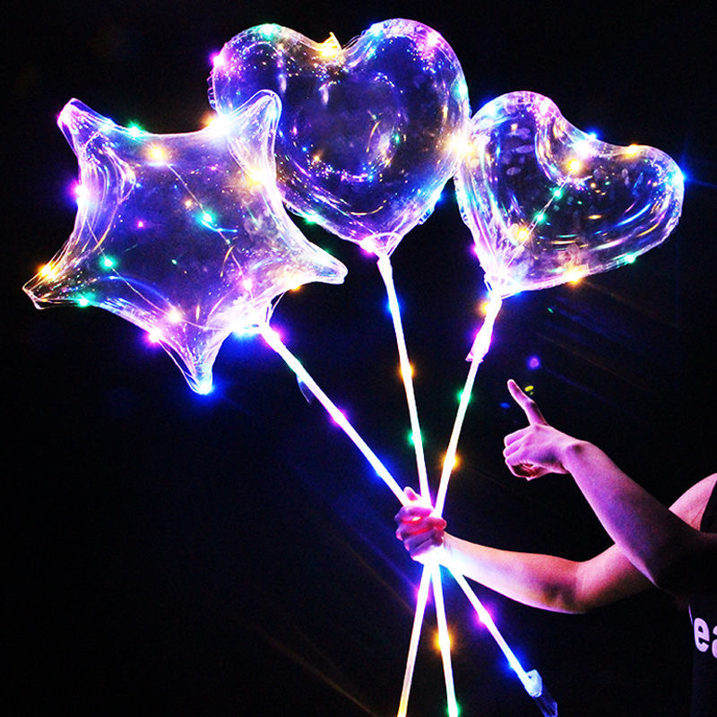 Led Balloon Light - 1 Takım LED Şeffaf Balon Şeffaf