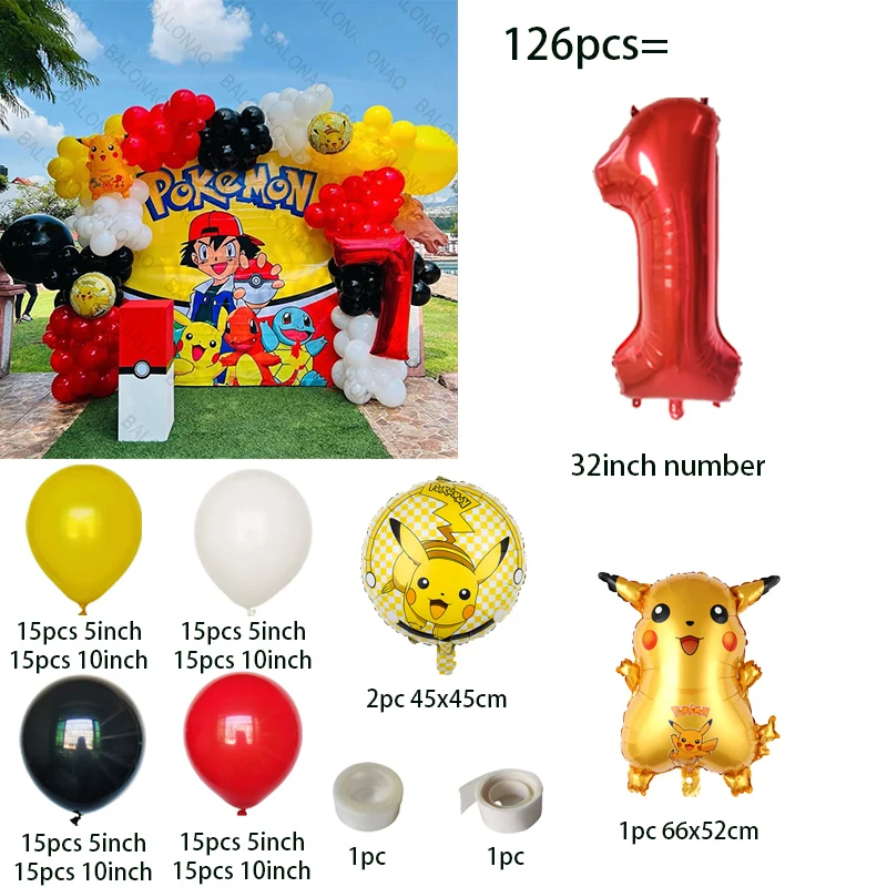 126 adet Karikatür Pikachu Tem - Balloon Arch Kit incelemesi ve fiyatı