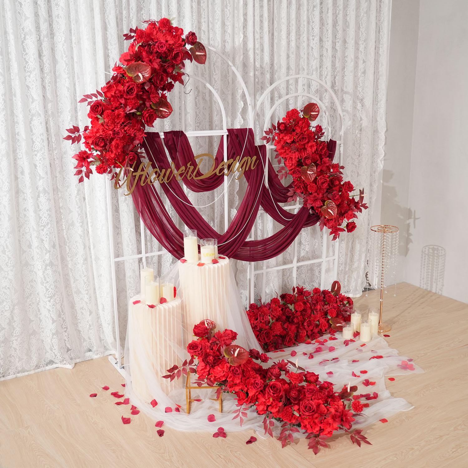 Uflower Kırmızı Çiçek Sıralı D - Flower Wall Panel incelemesi ve fiyatı