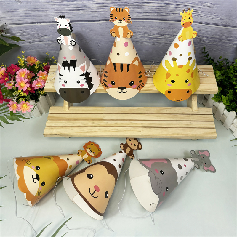 6 adet orman hayvanı kağıt şap - Party Hat Cone incelemesi ve fiyatı