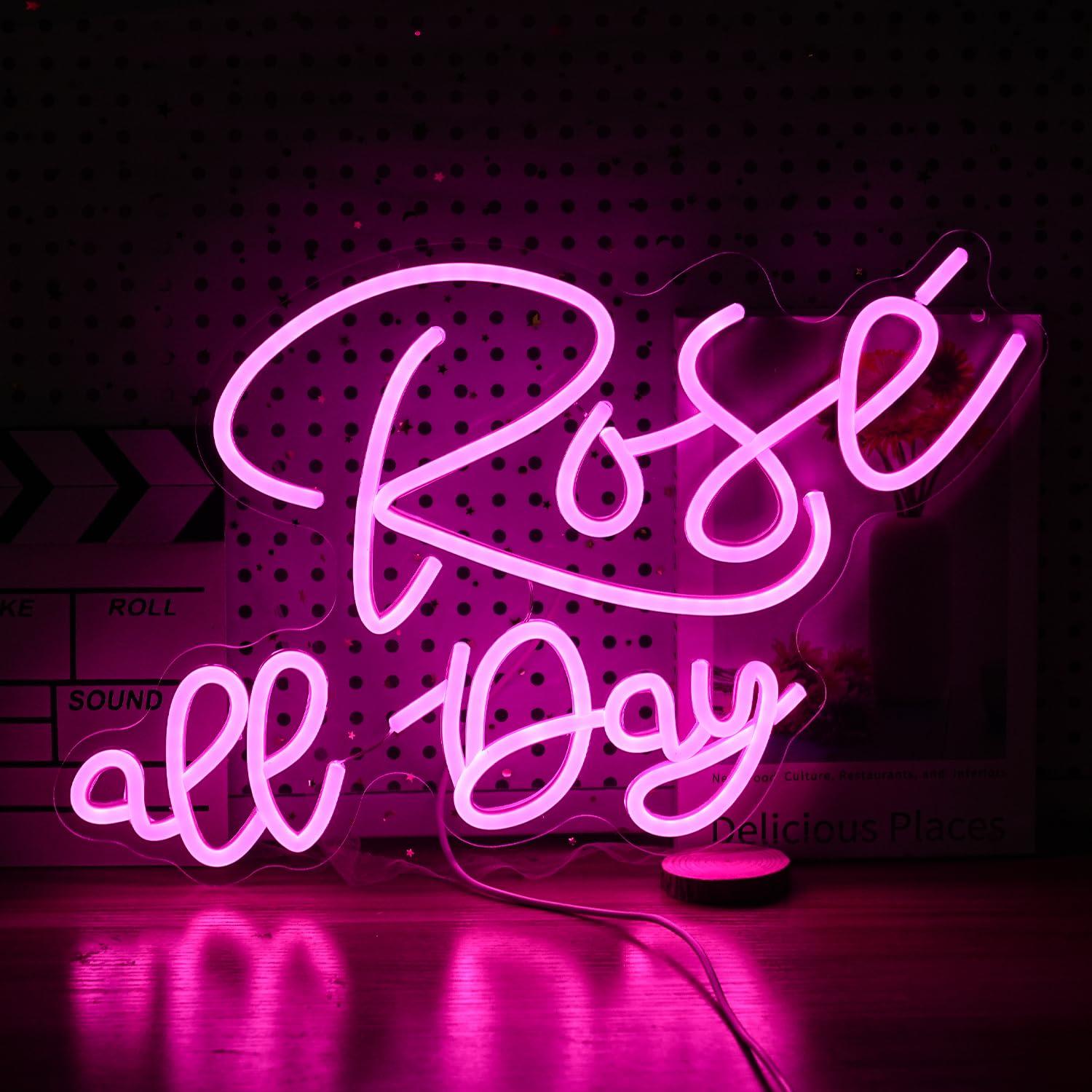 Gül Tüm Gün Neon Işık İşareti  - Neon Sign Party incelemesi ve fiyatı