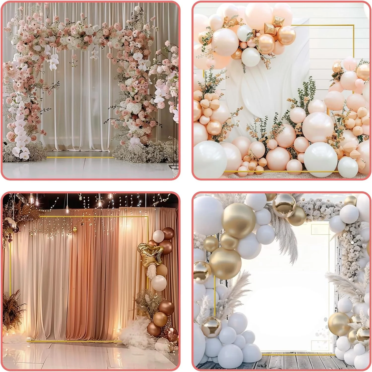 Altın Düğün Kemerler Kare Zemi - Balloon Arch Kit incelemesi ve fiyatı